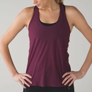 Lululemon Tranquil Mesh Tank Top Open Back Red Grape